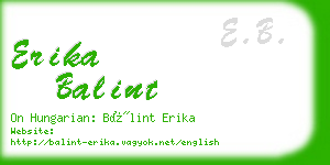 erika balint business card